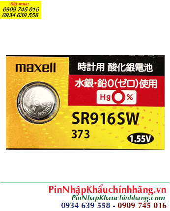 Maxell SR916SW _Pin 373; Pin đồng hồ 1.55v Silver Oxide Maxell SR916SW _Pin 373, Xuất xứ NHẬT